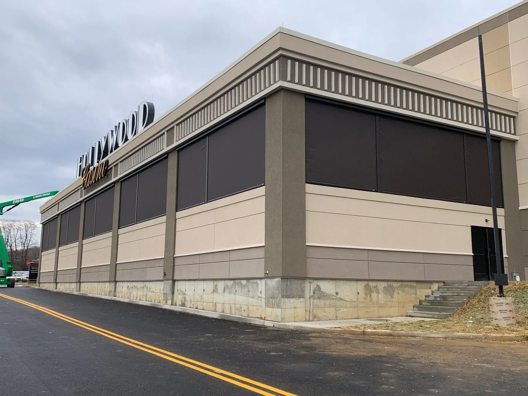 Hollywood Casino exterior with dark solar screens